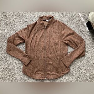 Athleta Salutation Brown Leopard Jacket